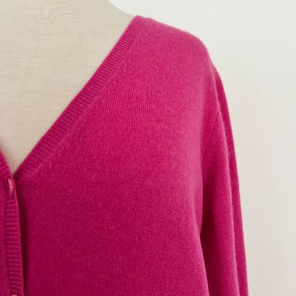 Vintage LL Bean Cashmere pink Cardigan sweater size M -L - Picture 8 of 9